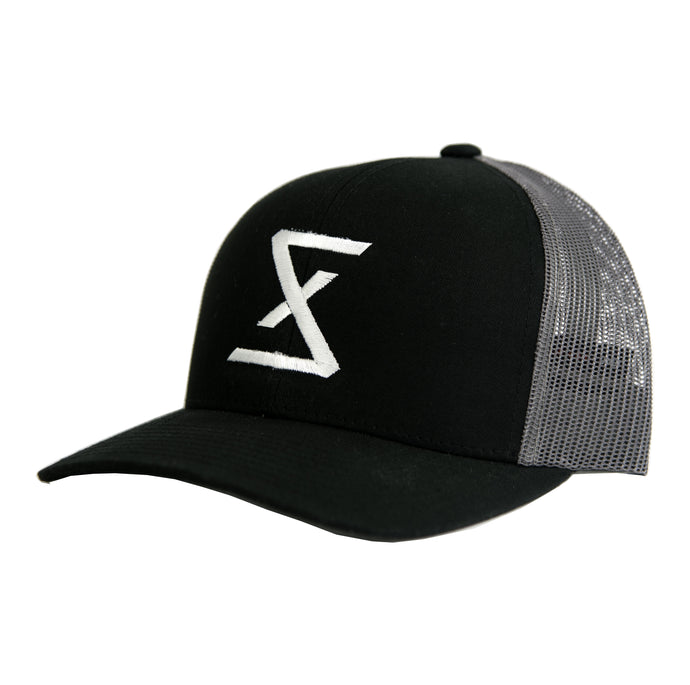 Black | Graphite Trucker Snapback Hat - Saint Florian Clothing